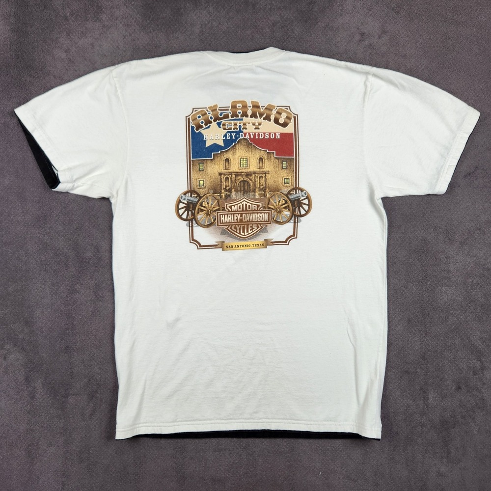 Harley Davidson Shirt Mens XL White Alamo City San Antonio Texas Graphic 2006